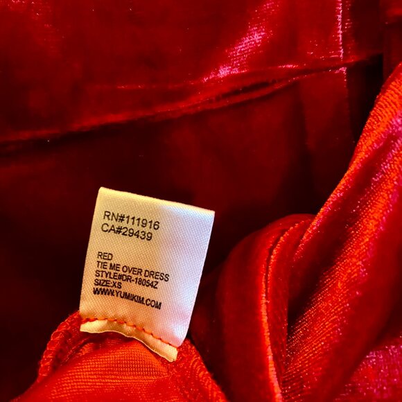 Yumi Kim Red Velvet Dress with Wrap Skirt Size XS - Picture 6 of 7